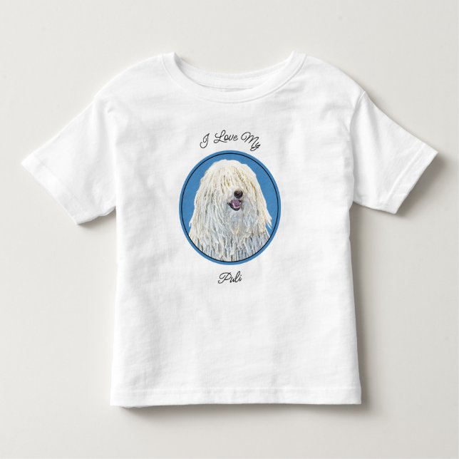 Camiseta De Bebé Pintura de puli - Arte de perro original lindo (Anverso)