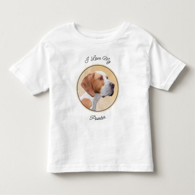 Camiseta De Bebé Pintura de puntero - Arte de perro original lindo (Anverso)