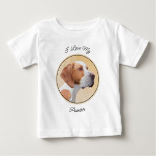 Camiseta De Bebé Pintura de puntero - Arte de perro original lindo