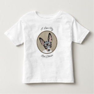 Camiseta De Bebé Pintura de Rat Terrier - Arte Perro Original.