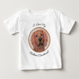 Camiseta De Bebé Pintura de Redbone Coonhound - Arte original de pe