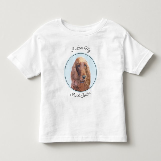 Camiseta De Bebé Pintura de Setter Irlandés - Arte de Perro Origina (Anverso)