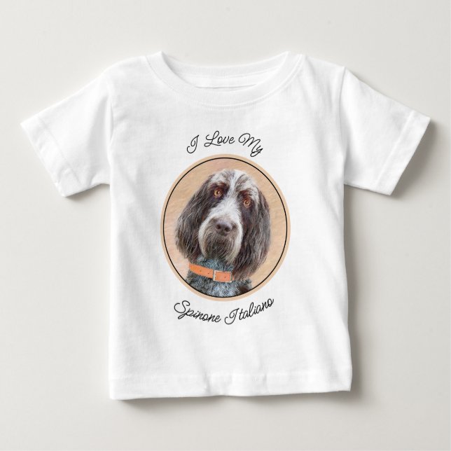 Camiseta De Bebé Pintura de Spinone Italiano - Arte de Perro Origin (Anverso)