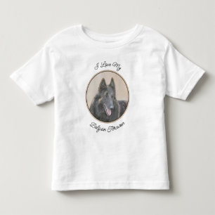 Camiseta De Bebé Pintura de Tervuren belga - Arte de perro original
