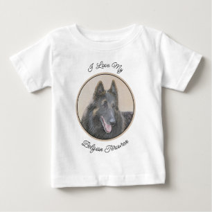 Camiseta De Bebé Pintura de Tervuren belga - Arte de perro original