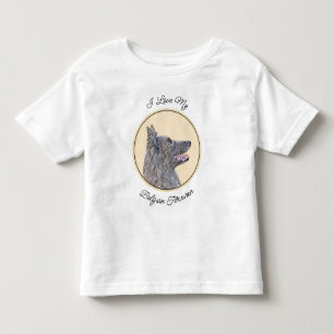 Camiseta De Bebé Pintura de Tervuren belga - Arte de perro original