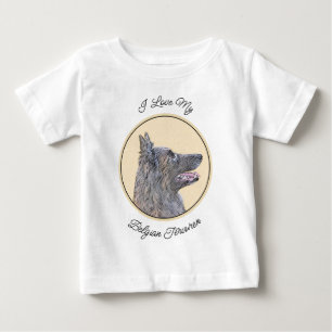 Camiseta De Bebé Pintura de Tervuren belga - Arte de perro original