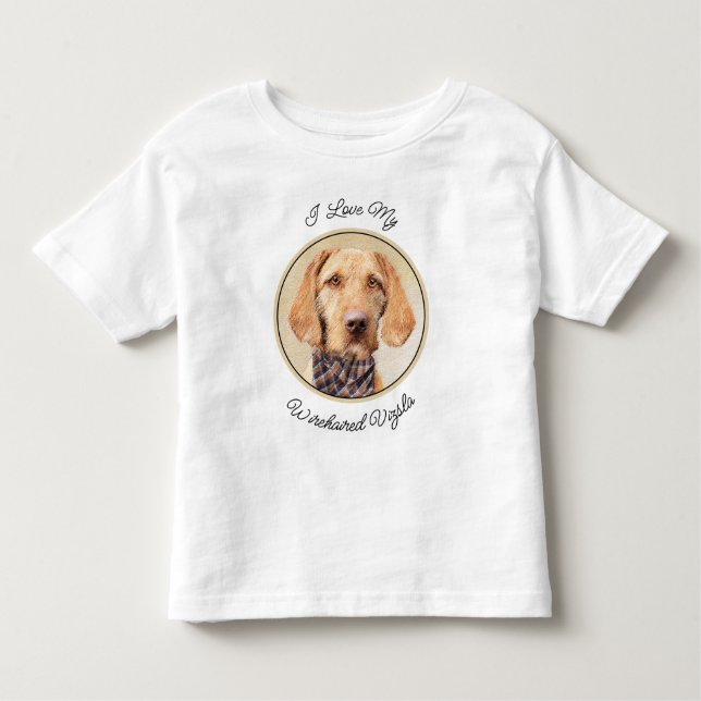 Camiseta De Bebé Pintura de Vizsla con cabello alambrado - Arte Per (Anverso)