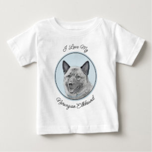 Camiseta De Bebé Pintura del Norwegian Elkhound - Arte Original de