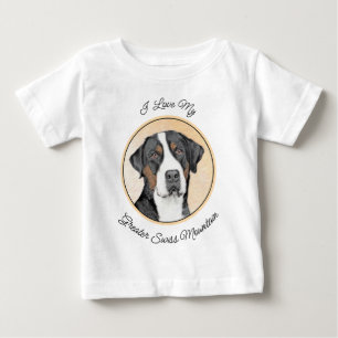 Camiseta De Bebé Pintura del perro de montaña suizo grande - Arte o