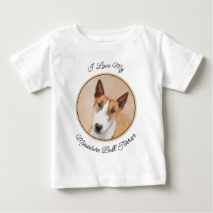 Camiseta De Bebé Pintura en miniatura de Bull Terrier - Arte origin
