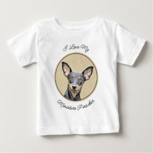 Camiseta De Bebé Pintura en miniatura de Pinscher Cute arte origina