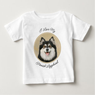 Camiseta De Bebé Pintura finlandesa de Lapphund - Arte de Perro ori