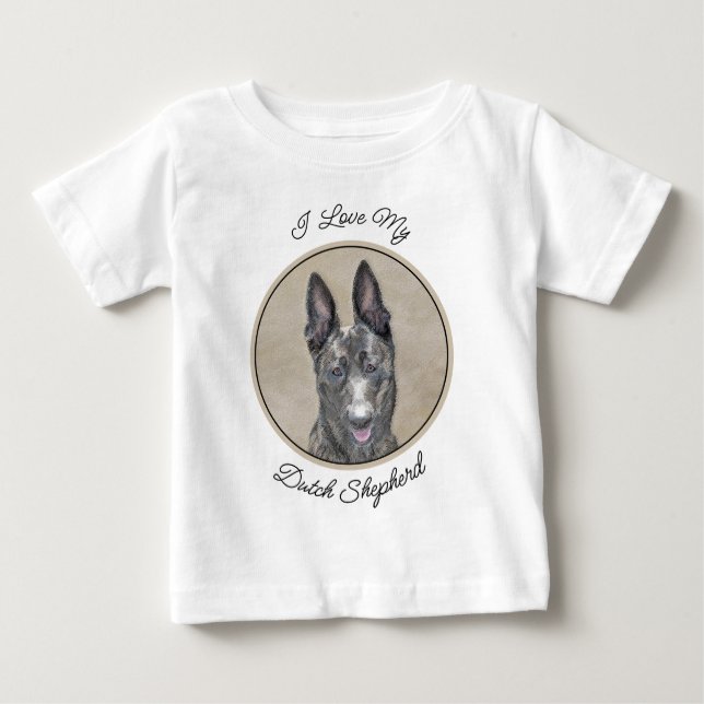Camiseta De Bebé Pintura Holandesa de Pastores - Arte Perro Origina (Anverso)