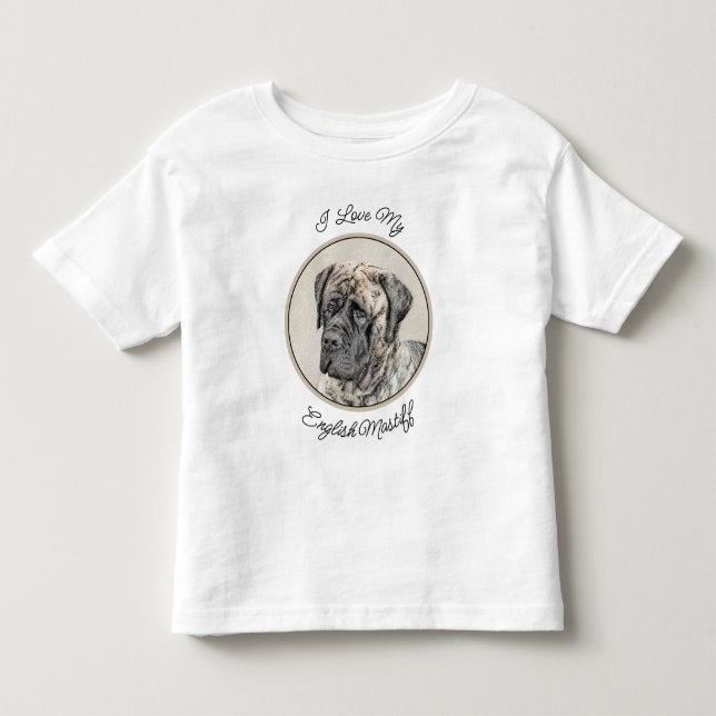 Camiseta De Bebé Pintura inglesa de castiff (Brindle) - Arte de per (Anverso)