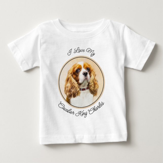 Camiseta De Bebé Pintura original de Cavalier King Charles Spaniel (Anverso)