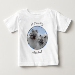 Camiseta De Bebé Pintura original de pareja de Keeshond arte animal