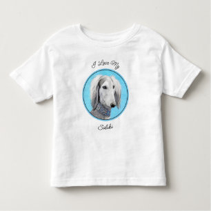 Camiseta De Bebé Pintura Saluki (plateada) - Arte Perro Original.