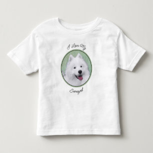 Camiseta De Bebé Pintura Samoyed - Arte Perro Original Cuto