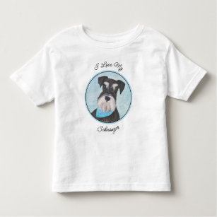 Camiseta De Bebé Pintura Schnauzer (en miniatura) - Perro original 