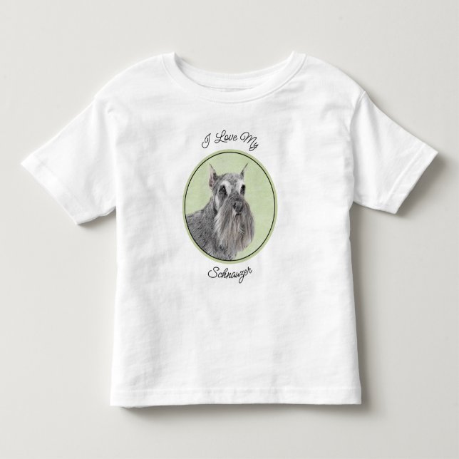 Camiseta De Bebé Pintura Schnauzer (gigante, estándar) - Arte de pe (Anverso)