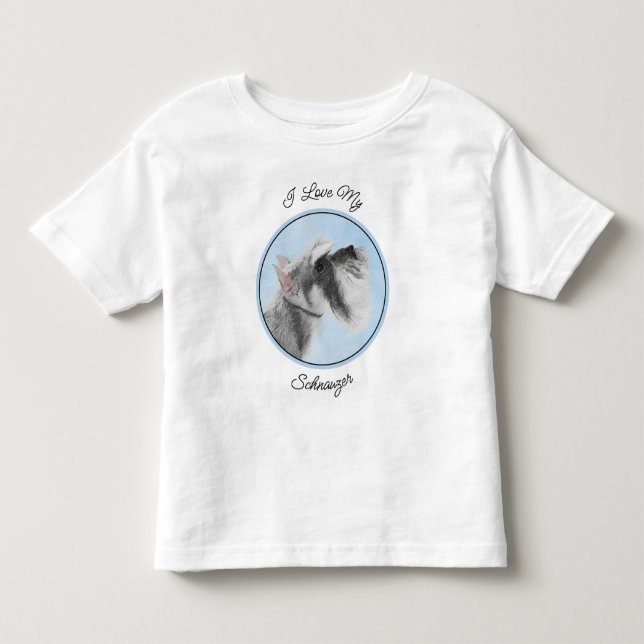 Camiseta De Bebé Pintura Schnauzer (gigante, estándar) - Arte de pe (Anverso)