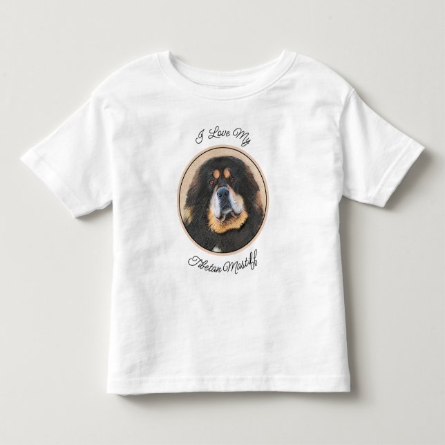 Camiseta De Bebé Pintura tibetana de escaramuzas - Arte de perros o (Anverso)
