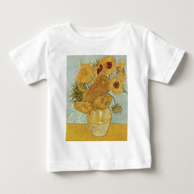 Camiseta De Bebé Pinturas Van Gogh:Van Gogh Sunflower (Anverso)
