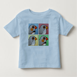 Camiseta De Bebé Pinzón de cebra de cuatro colores
