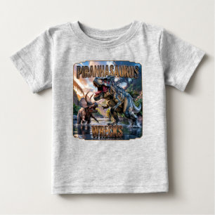 Camiseta De Bebé Piranhasaurus Destruye Fotográfico – Divertido Ate
