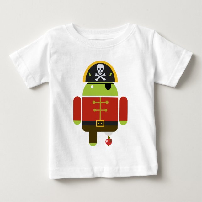 Camiseta De Bebé Pirata androide - Andy (Anverso)