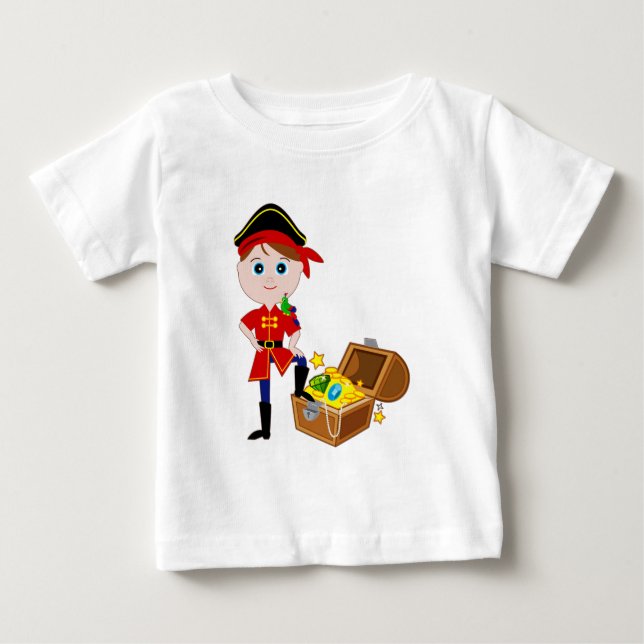 Camiseta De Bebé Pirata con el tesoro del pecho (Anverso)