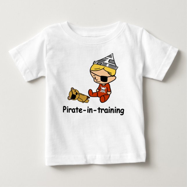 Camiseta De Bebé Pirata en camiseta del bebé del entrenamiento (Anverso)