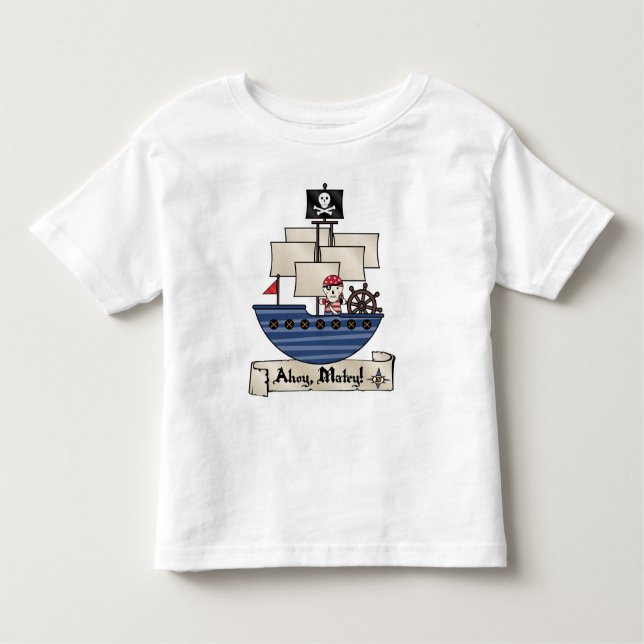 Camiseta De Bebé ¡Pirata esquelético del cráneo del barco pirata el (Anverso)