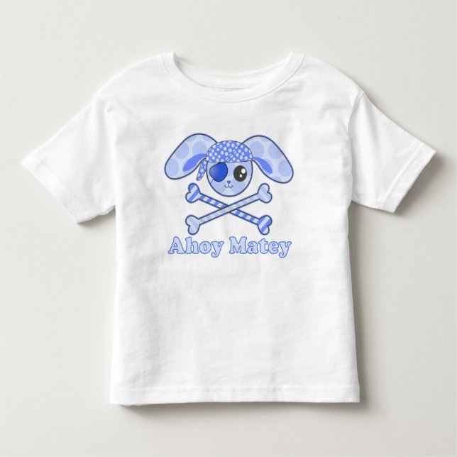 Camiseta De Bebé Pirate Blue Kawaii Bunny (Anverso)