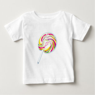 Camiseta De Bebé piruleta colorida y arremolinada