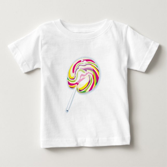 Camiseta De Bebé piruleta colorida y arremolinada (Anverso)