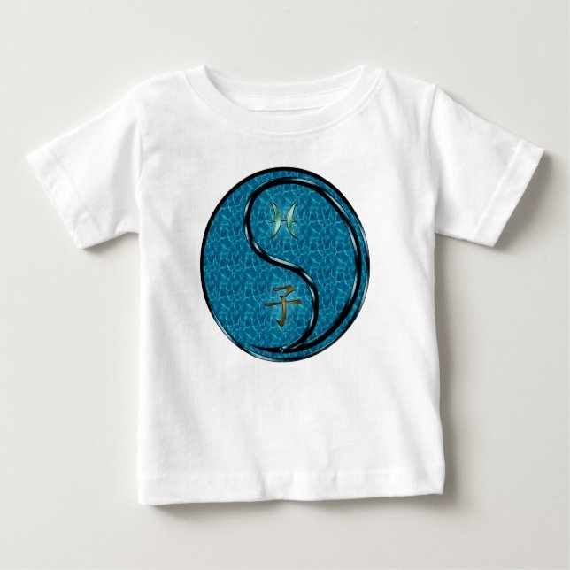 Camiseta De Bebé Piscis y Rata de Agua (Anverso)