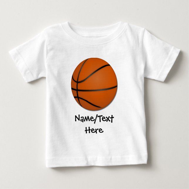 Camiseta De Bebé Piso de madera de baloncesto personalizado (Anverso)