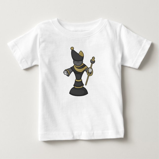 Camiseta De Bebé Pista de ajedrez Bishop Staff Chess (Anverso)