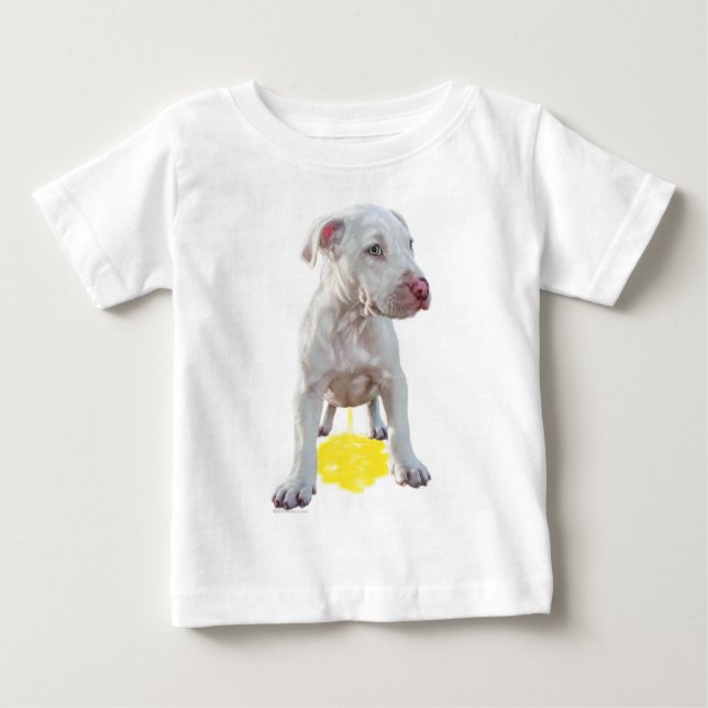 Camiseta De Bebé Pit Bull Puppy Piddle (Anverso)