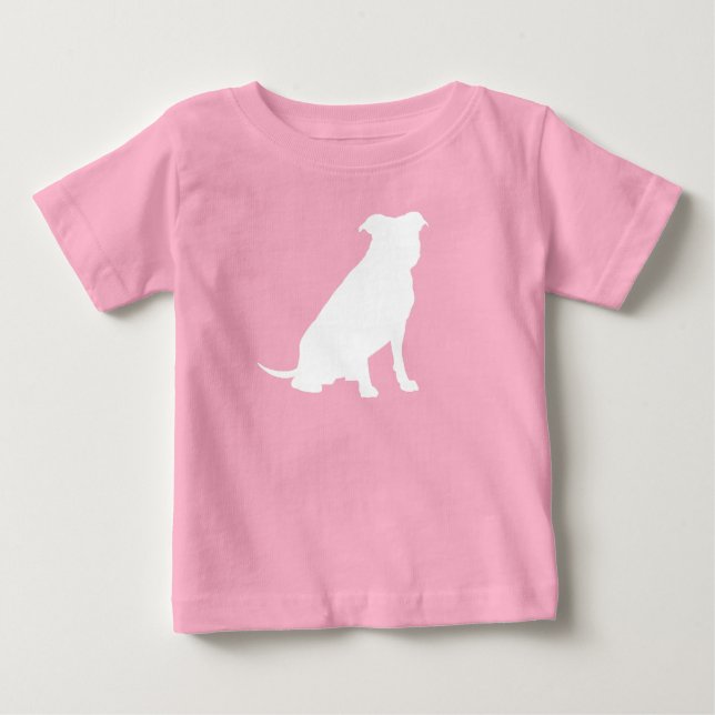 Camiseta De Bebé Pitbull, Chica rosado de Baby Shower Bulldog Pit (Anverso)