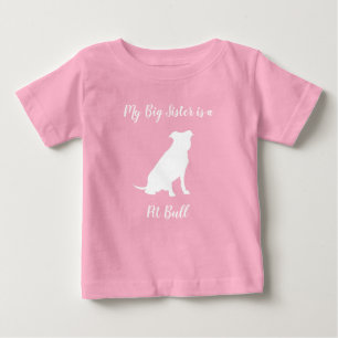 Camiseta De Bebé Pitbull, Chica rosado de Baby Shower Bulldog Pit