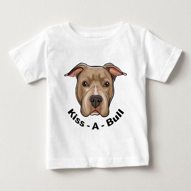 Camiseta De Bebé Pitbull de Beso-UNO-Bull (Anverso)
