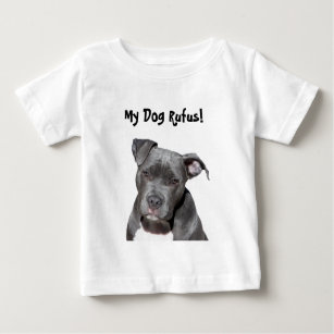Camiseta De Bebé Pitbull negro Editable