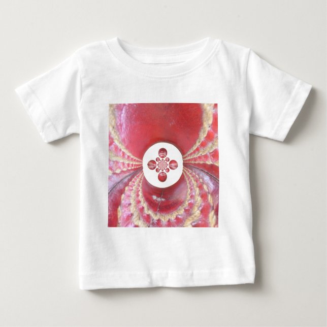 Camiseta De Bebé Pitch Kaleidoscope: El críquet muerde el corazón d (Anverso)