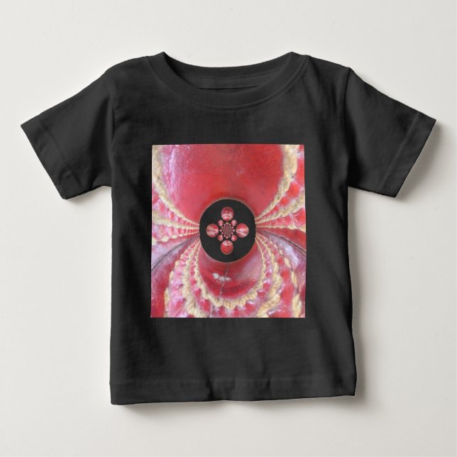 Camiseta De Bebé Pitch Kaleidoscope: El críquet muerde el corazón d (Anverso)