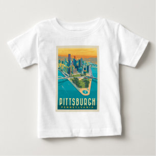 Camiseta De Bebé Pittsburgh, PA   Vista de ojos de pájaro