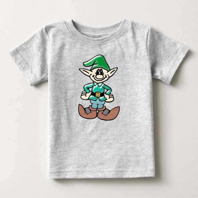 Camiseta De Bebé Pitufo sonriente con gorro verde (Anverso)