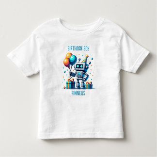 Camiseta De Bebé Píxel Robot, niño de cumpleaños personalizado